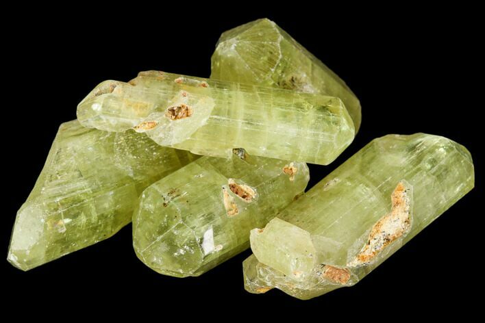 Bag Of Five Yellow Apatite Crystals ( - ) - Morocco #108367